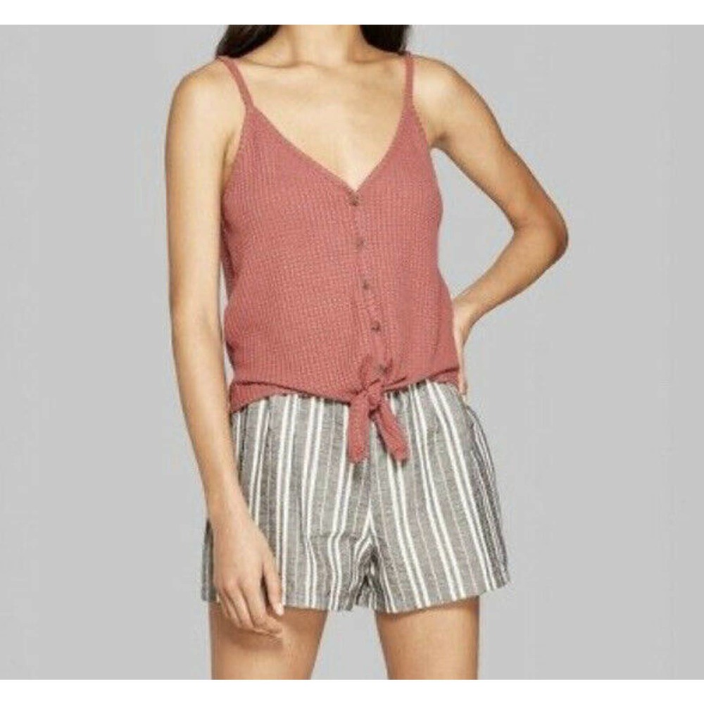 Wild Fable Red Brown Button Front Tank